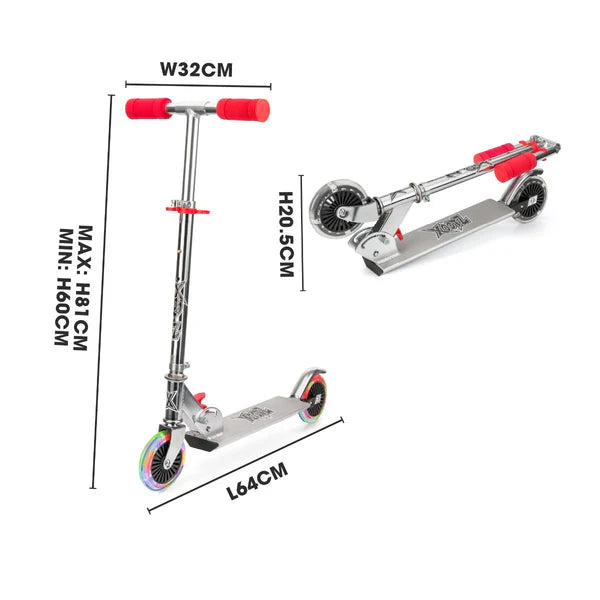 Xootz folding Scooter led wheels - Red TY5716