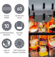 10 Piece Indoor Kebab Grill - Brown Box