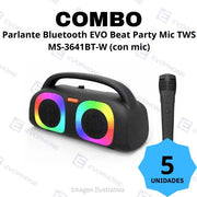 Portable karaoke speaker with microphone MS-3641BT-W