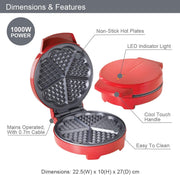 Global Gizmos Heart Waffle Maker - 37559