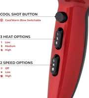 Red Hot Professional Hair Dryer Red -37060