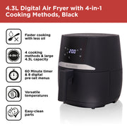 BLACK+DECKER 4.3L Digital Air Fryer – Black (BXAF17092GB)