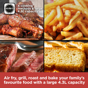 BLACK+DECKER 4.3L Digital Air Fryer – Black (BXAF17092GB)