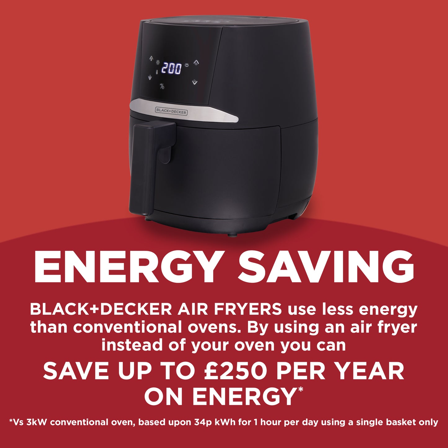 BLACK+DECKER 4.3L Digital Air Fryer – Black (BXAF17092GB)