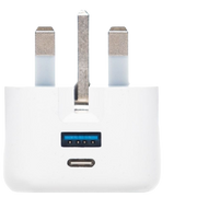 PF162 - Panther Force Folding Pin 20W Plug with USB-C & USB-A - Dual-Port Fast Charging