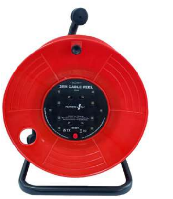 PowerPlus 25 Metre 4 Gang 13amp Cable Reel - 1124est