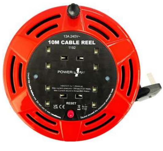 PowerPlus 10 Meter 4 Way 13amp Ext. Reel- 1192