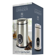 KitchenPerfected 150w 50g Spice / Coffee Grinder - Brushed Steel