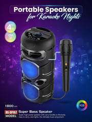 LED Party Speaker with Microphone 40cm Karaoke Gift