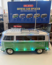 Crystal Car Shape Bus Bluetooth Speaker with TF USB FM AUX Handsfree LED Light WS267BT