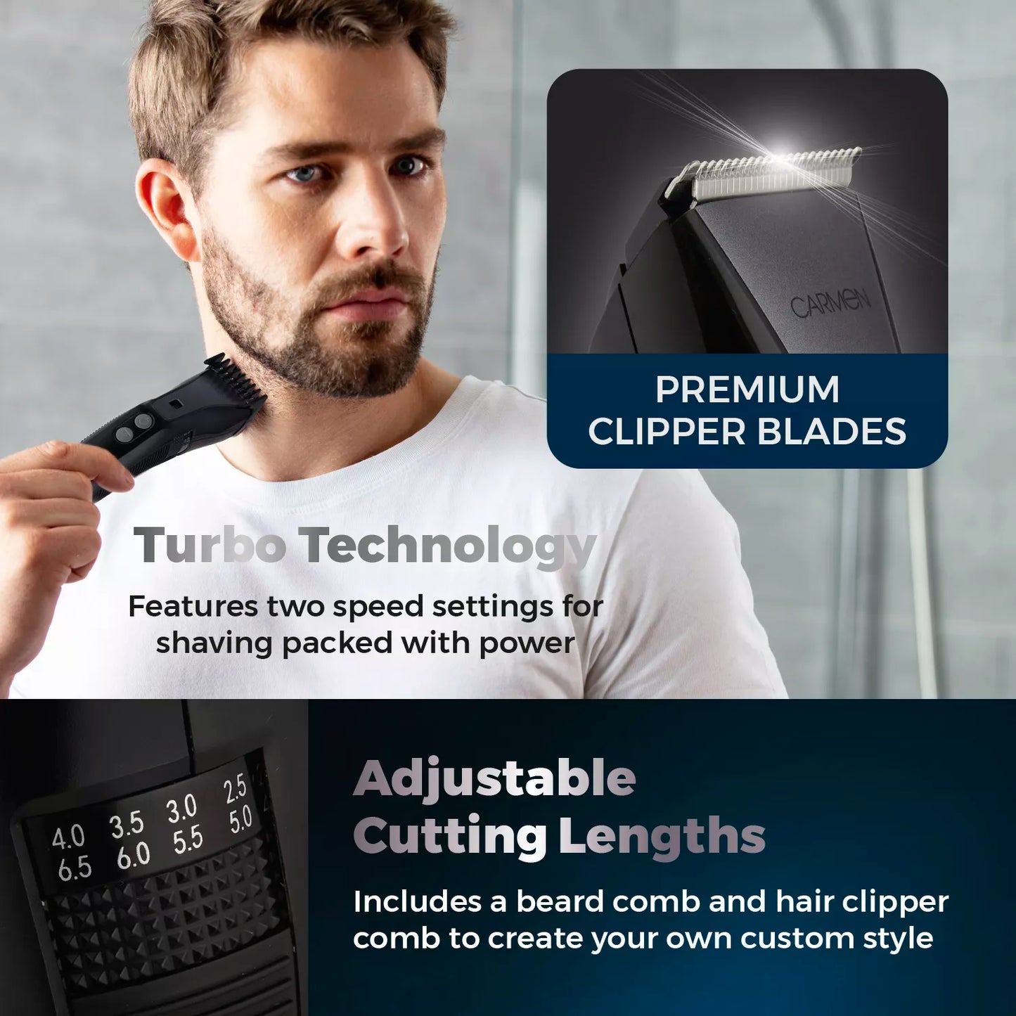 Carmen Professional IPX7 Hair Clipper (Model C81207)
