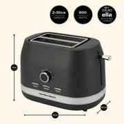 Hamilton Beach Ella 2-slice toaster charcoal